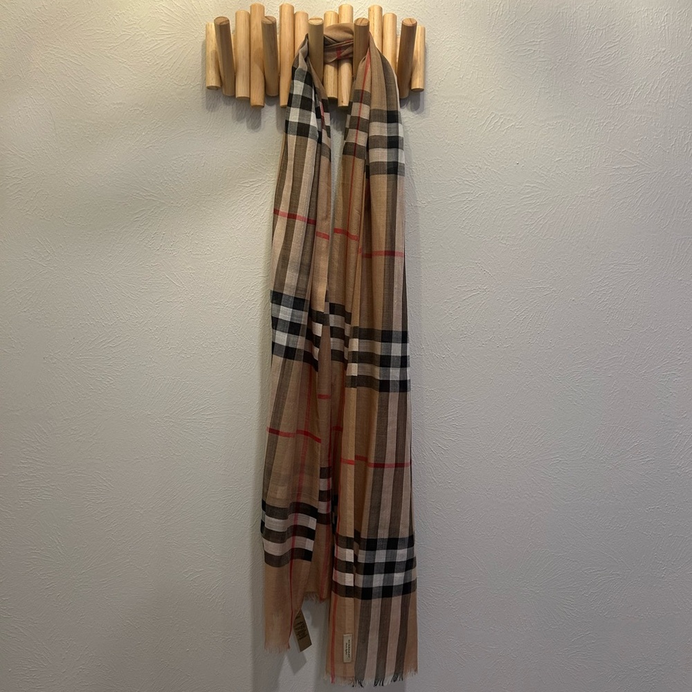 Burberry Check Wool Silk Scarf